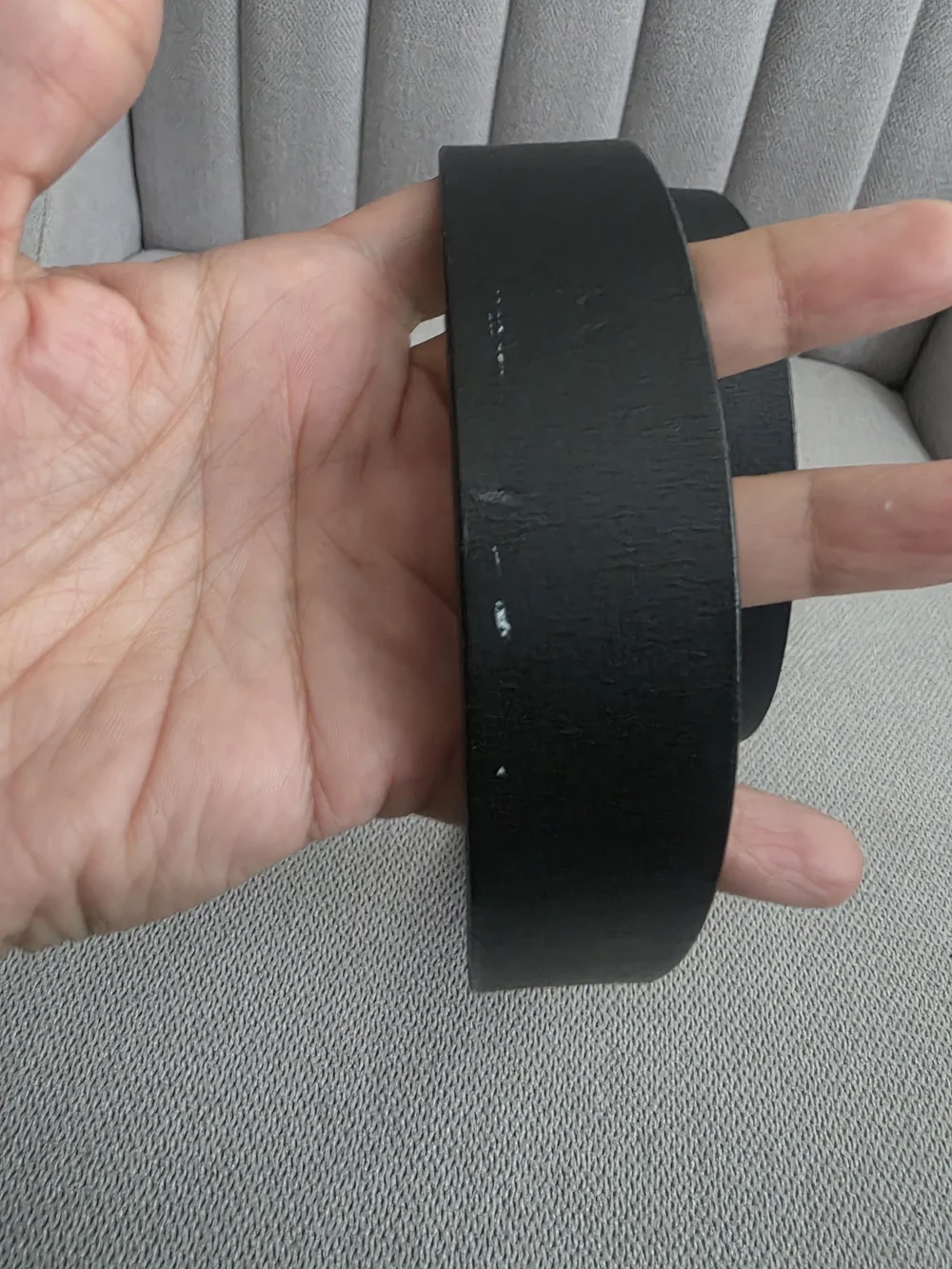 Armani Exchange Black Leather Belt with Logo Plaque Buckle Like New. Size 34.